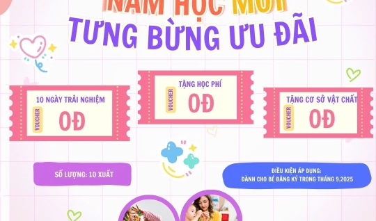 MẦM NON NẮNG MAI TẶNG NGAY 1-3 THÁNG HỌC PHÍ - CƠ HỘI VÀNG CHO CON KHỞI ĐẦU SỚM
